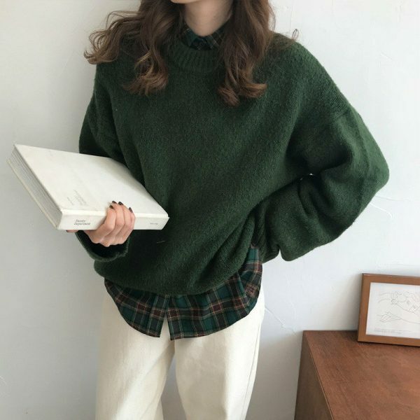 Y2K Oversized Vintage Crewneck Pullover Sweatshirt