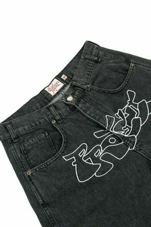 Y2K Patchwork Denim Shorts for Men - Ripped Baggy Jeans Jorts