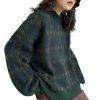 Y2K Patchwork Knitted Sweater, Oversized Loose Fit Vintage Grandpa Style Patterned Winter Top