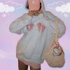 Y2K Pink Bow Oversized Hoodie - Coquette Streetwear Sweatshirt