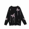 Y2K Pink Butterfly Streetwear Sweater