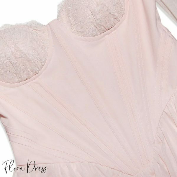 Y2K Pink Lace Corset Mini Dress with Tulle - Coquette Aesthetic