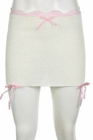 Y2K Pink Lace Streetwear Skirt