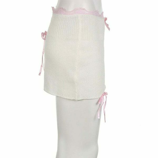 Y2K Pink Lolita Sweater Mini Skirt