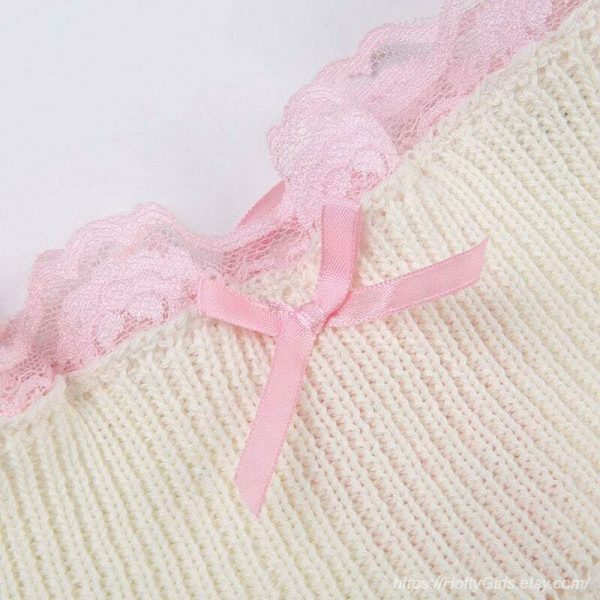 Y2K Pink Lolita Sweater Mini Skirt