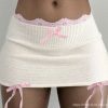 Y2K Pink Lolita Sweater Mini Skirt