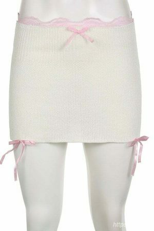 Y2K Pink Lolita Sweater Mini Skirt