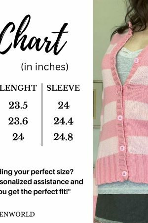 Y2K Pink Striped Button-Down Cardigan | Grunge Fairycore Knitwear