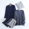 Y2K Plaid Cotton Pajama Set for Men | Long-Sleeve Loungewear Suit