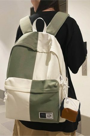 Y2K Plaid Harajuku Backpack - Large Capacity Laptop Bag