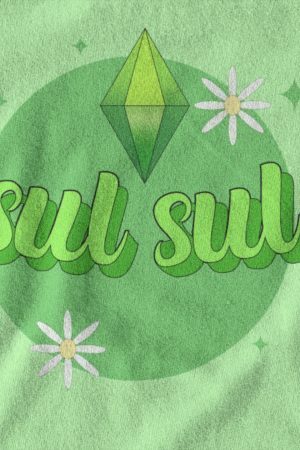 Y2K Plumbob Shirt with Sul Sul and Daisy Print