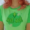 Y2K Plumbob Shirt with Sul Sul and Daisy Print