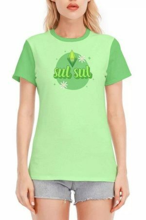 Y2K Plumbob Shirt with Sul Sul and Daisy Print