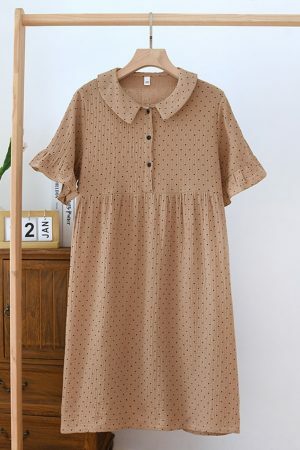 Y2K Polka Dot Doll Neck Dress | Women's Streetwear Fashion