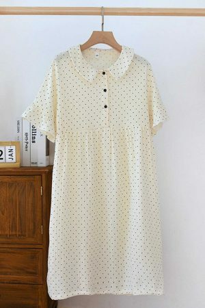 Y2K Polka Dot Doll Neck Dress | Women's Streetwear Fashion