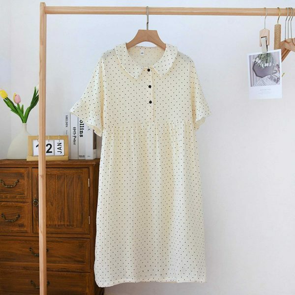 Y2K Polka Dot Doll Neck Dress | Women's Streetwear Fashion