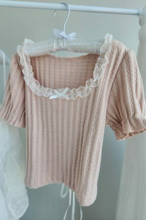 Y2K Princesscore Pink Knit Crop Top