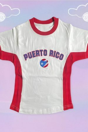 Y2K Puerto Rico Soccer Baby Tee - Angel Baby Jersey Top