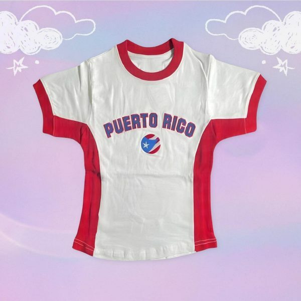 Y2K Puerto Rico Soccer Baby Tee - Angel Baby Jersey Top