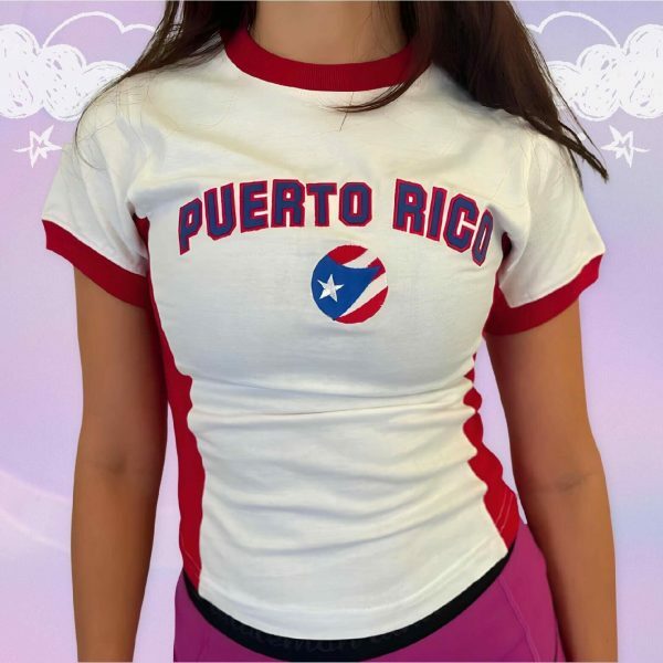 Y2K Puerto Rico Soccer Baby Tee - Angel Baby Jersey Top