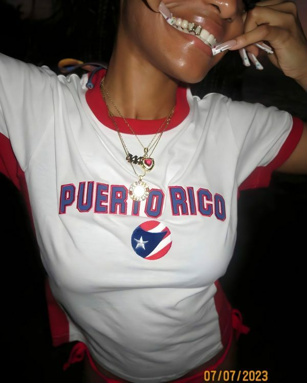 Y2K Puerto Rico Soccer Baby Tee - Angel Baby Jersey Top