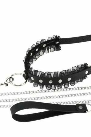 Y2K Punk Harajuku Lace Collar Chain Leather Choker Gothic Necklace