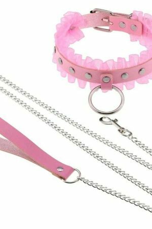 Y2K Punk Harajuku Lace Collar Chain Leather Choker Gothic Necklace