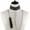 Y2K Punk Harajuku Lace Collar Chain Leather Choker Gothic Necklace