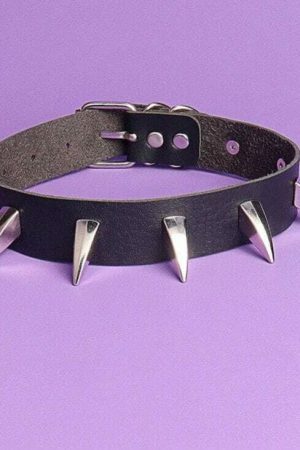 Y2K Punk Spike Rivet Choker Necklace for Men Women Teen