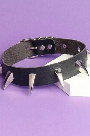 Y2K Punk Spike Rivet Choker Necklace for Men Women Teen