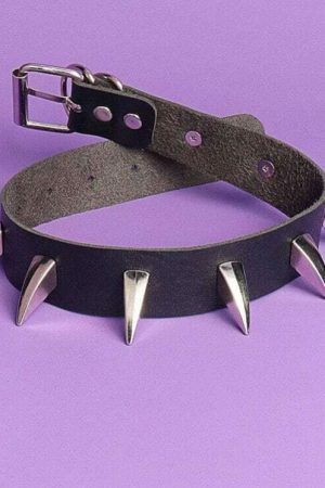 Y2K Punk Spike Rivet Choker Necklace for Men Women Teen