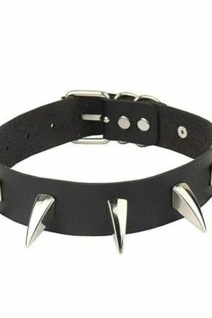 Y2K Punk Spike Rivet Choker Necklace for Men Women Teen