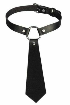 Y2K Punk Style Leather Collar Necklace Choker Chain