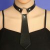 Y2K Punk Style Leather Collar Necklace Choker Chain