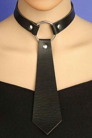 Y2K Punk Style Leather Collar Necklace Choker Chain