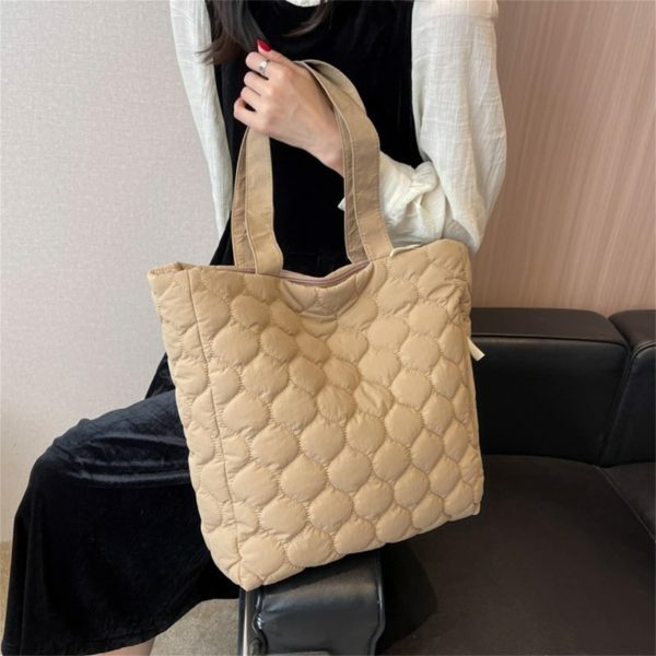 Y2K Quilted Shoulder Bag with Fluffy Cloud Design