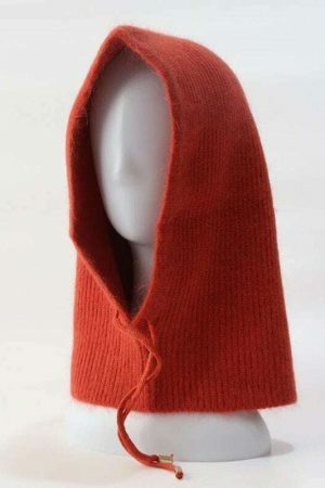 Y2K Rabbit Hair Knitted Scarf Hood Hat Cashmere Beanie Warm Winter Unisex Balaclava Ski Outdoor Wool Bonnet