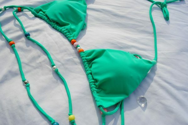 Y2K Retro Green Bikini Set for Pool Party and Festival | Colorful Swimwear Gift