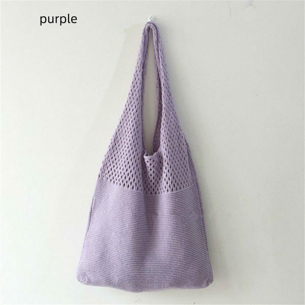 Y2K Retro Hollow Knitted Hand Bill Shoulder Bag for Women