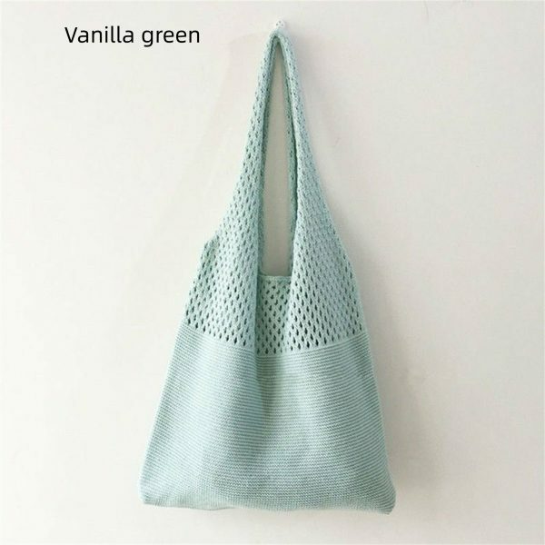 Y2K Retro Hollow Knitted Hand Bill Shoulder Bag for Women