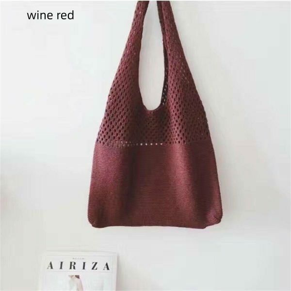 Y2K Retro Hollow Knitted Hand Bill Shoulder Bag for Women