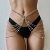 Y2K Rhinestone Waist Chain Belt - Trendy Body Jewelry for Women at Festival Rave Parties