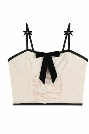 Y2K Ruched Bow Cami Top