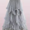 Y2K Ruffled Tulle Midi Skirt - Streetwear Renaissance Fairy Dress