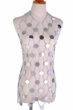 Y2K Sequin Body Chain: Sexy Bikini Lingerie for Women - Streetwear Jewelry to Shine at Rave Festivals & Nightclubs