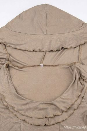 Y2K Sexy Sweet Ruffle Cropped Hoodie