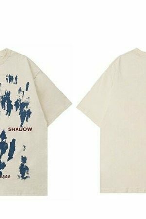 Y2K Shadow Print Streetwear T-shirt