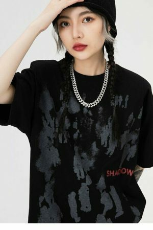 Y2K Shadow Print Streetwear T-shirt