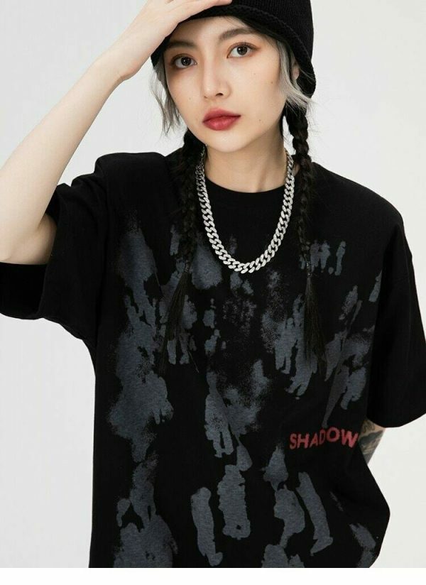 Y2K Shadow Print Streetwear T-shirt