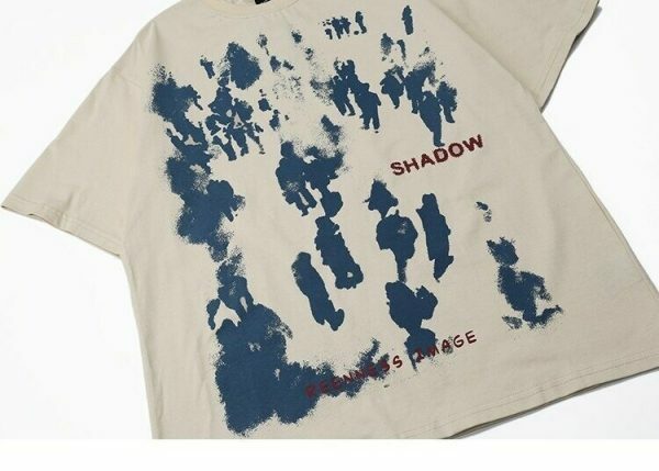 Y2K Shadow Print Streetwear T-shirt